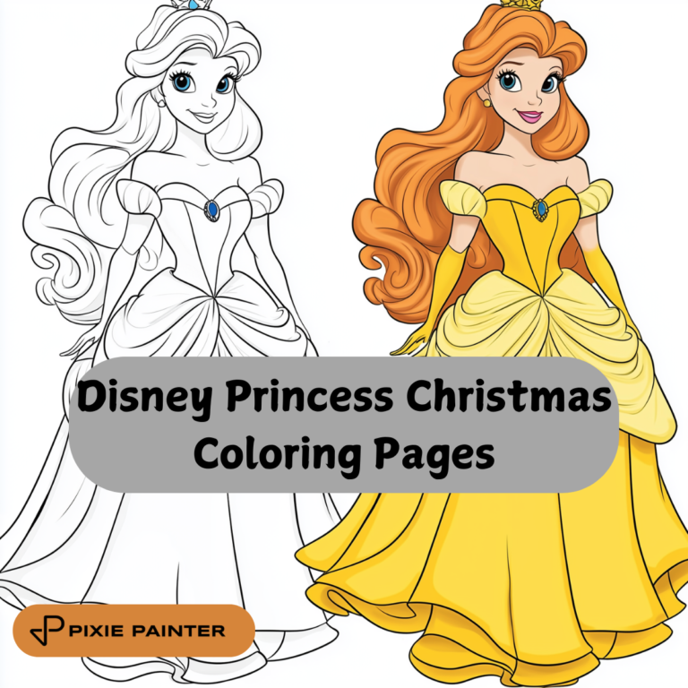 Disney Princess Christmas Coloring Pages