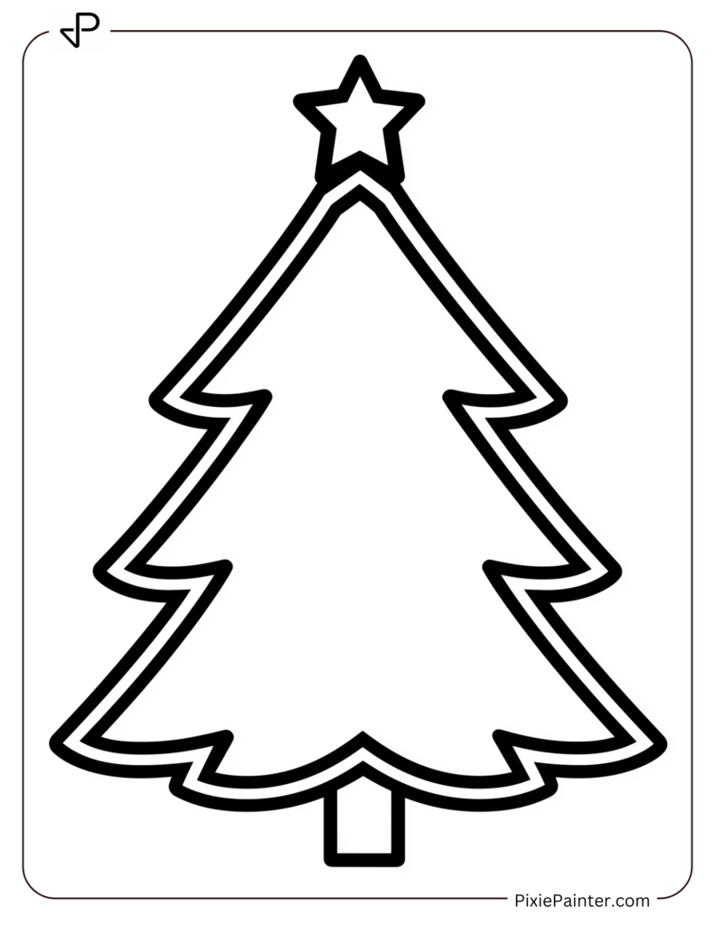 Double Outlined Blank Christmas Tree