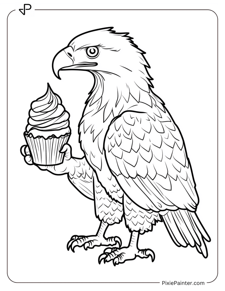 Eagle Holding A Cupcake