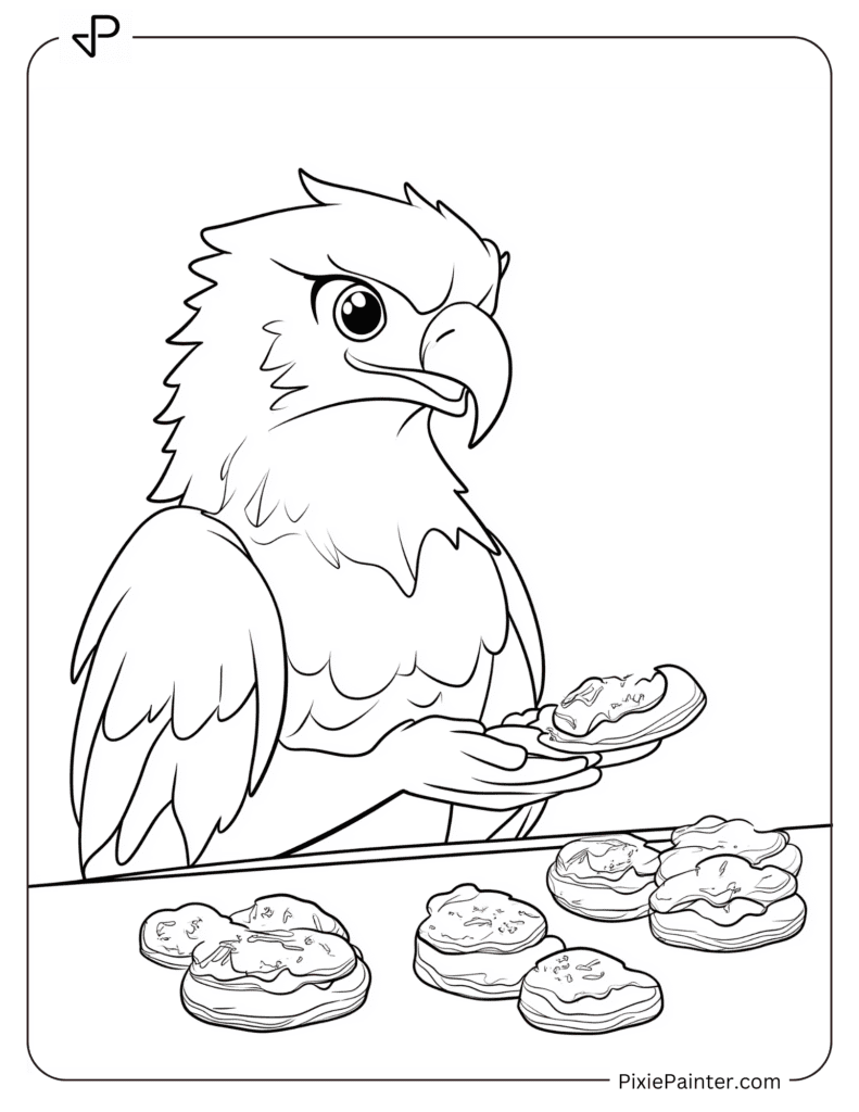 Eagle Coloring Pages of Making Cookies.