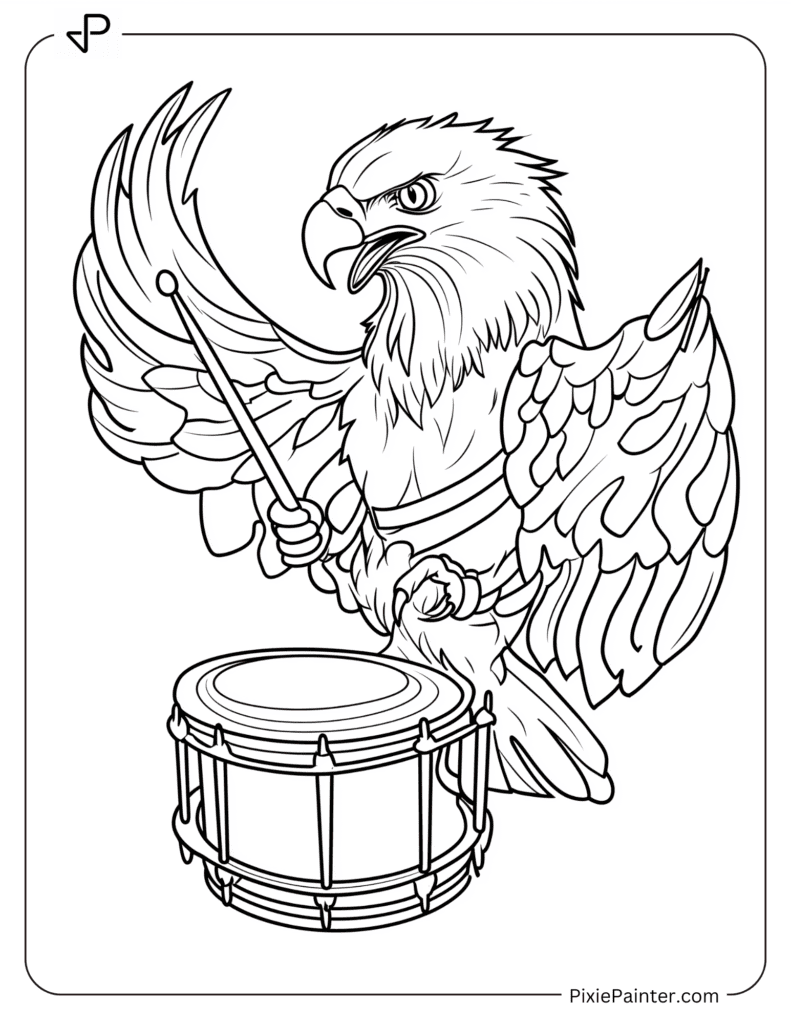 Eagle Playing Drums