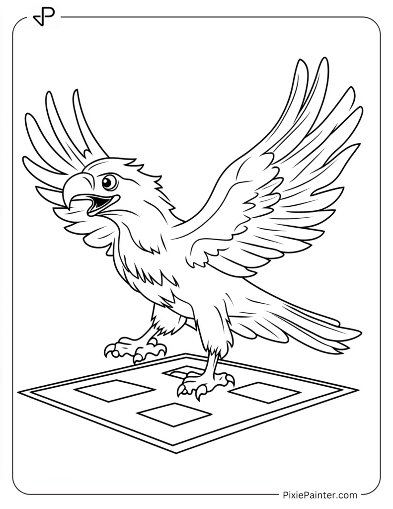 Eagle Coloring Pages of Playing Hopscotch