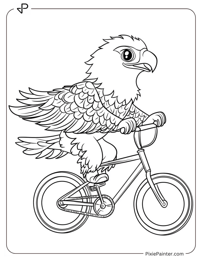 Eagle Riding A Bicycle