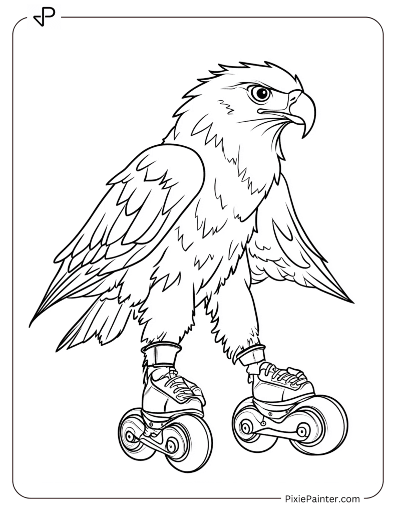 Eagle Coloring Pages of Skating On Rollerblades