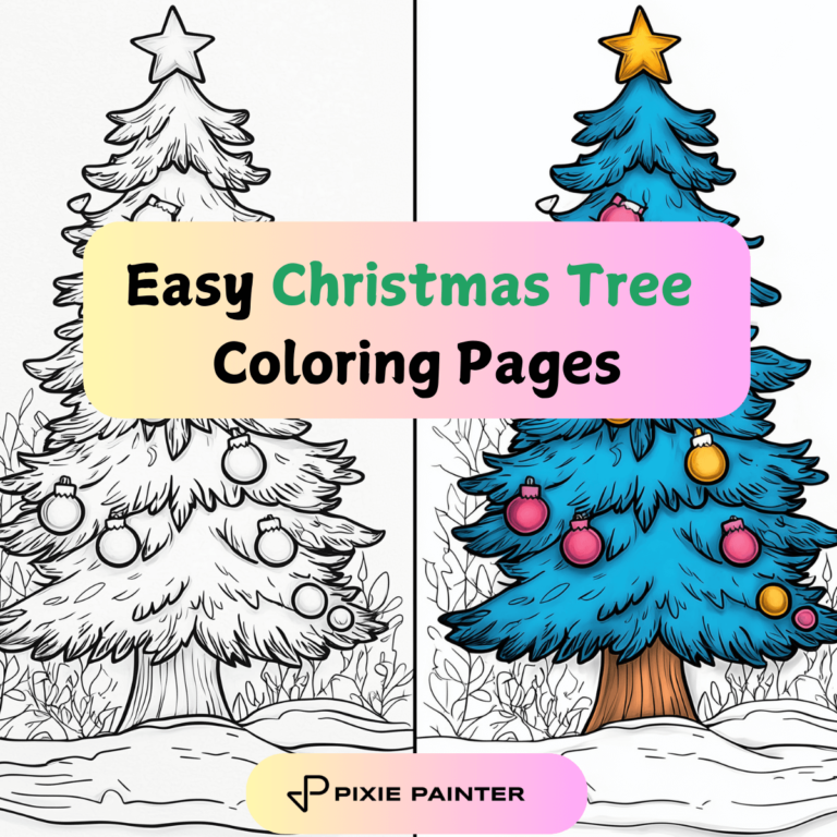 Easy Christmas Tree Coloring Pages