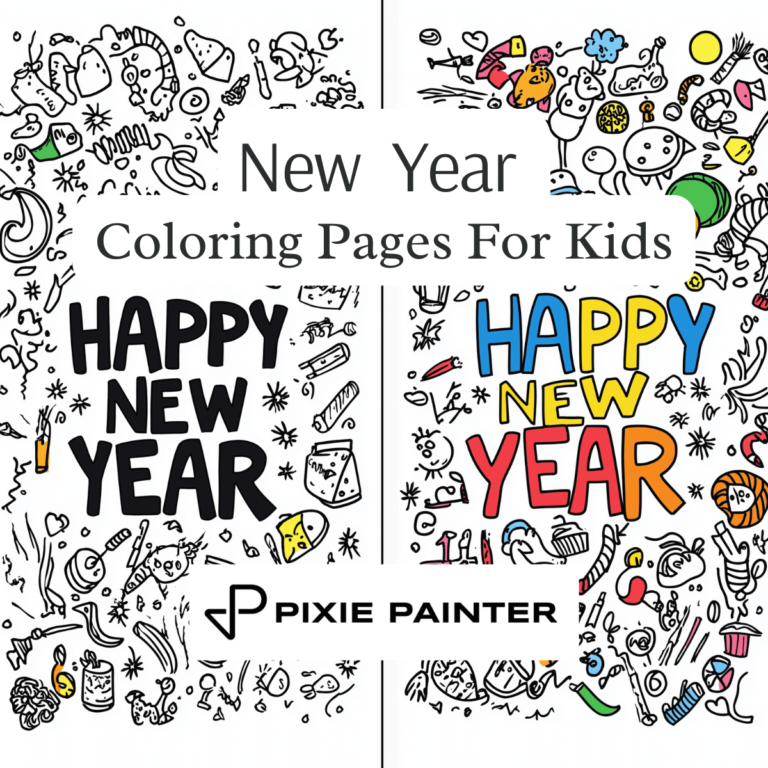 New Year Coloring Pages For Kids