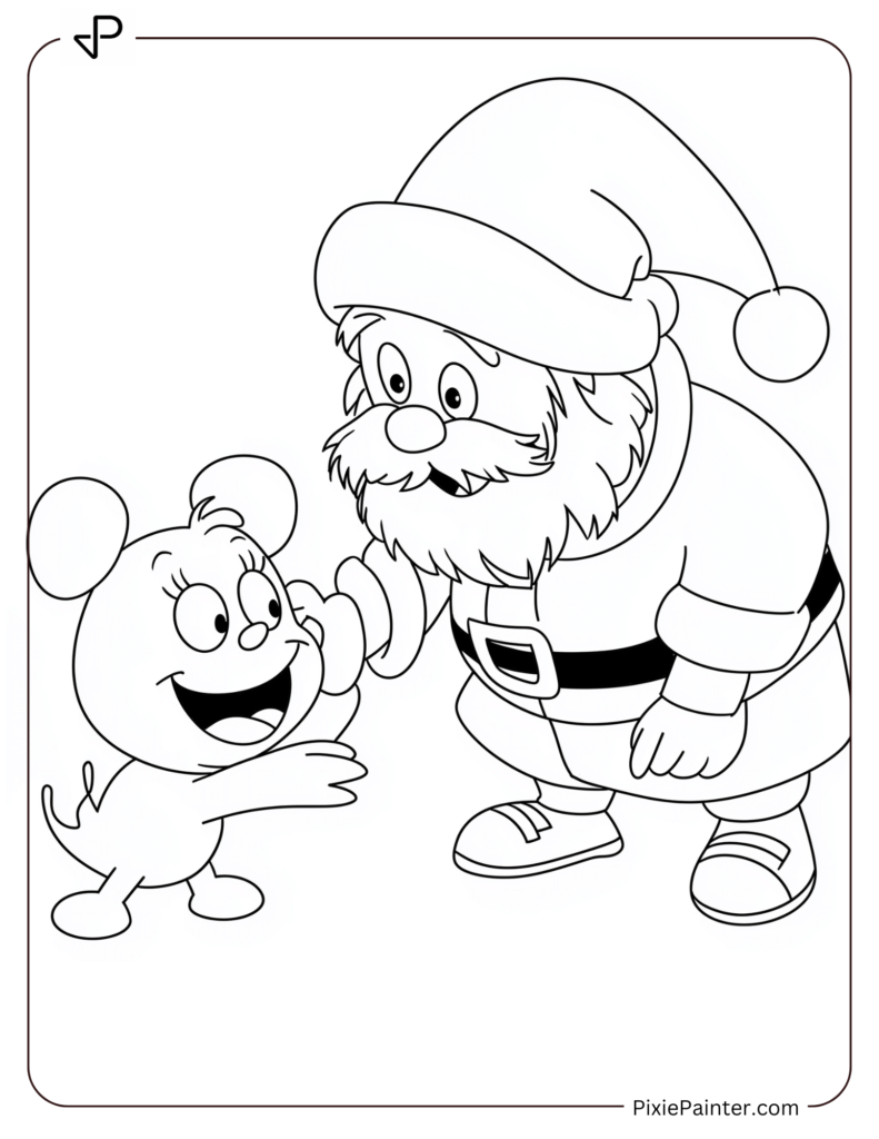 Santa Claus Coloring Pages-Santa Playing Hide-And-Seek With Pocoyo