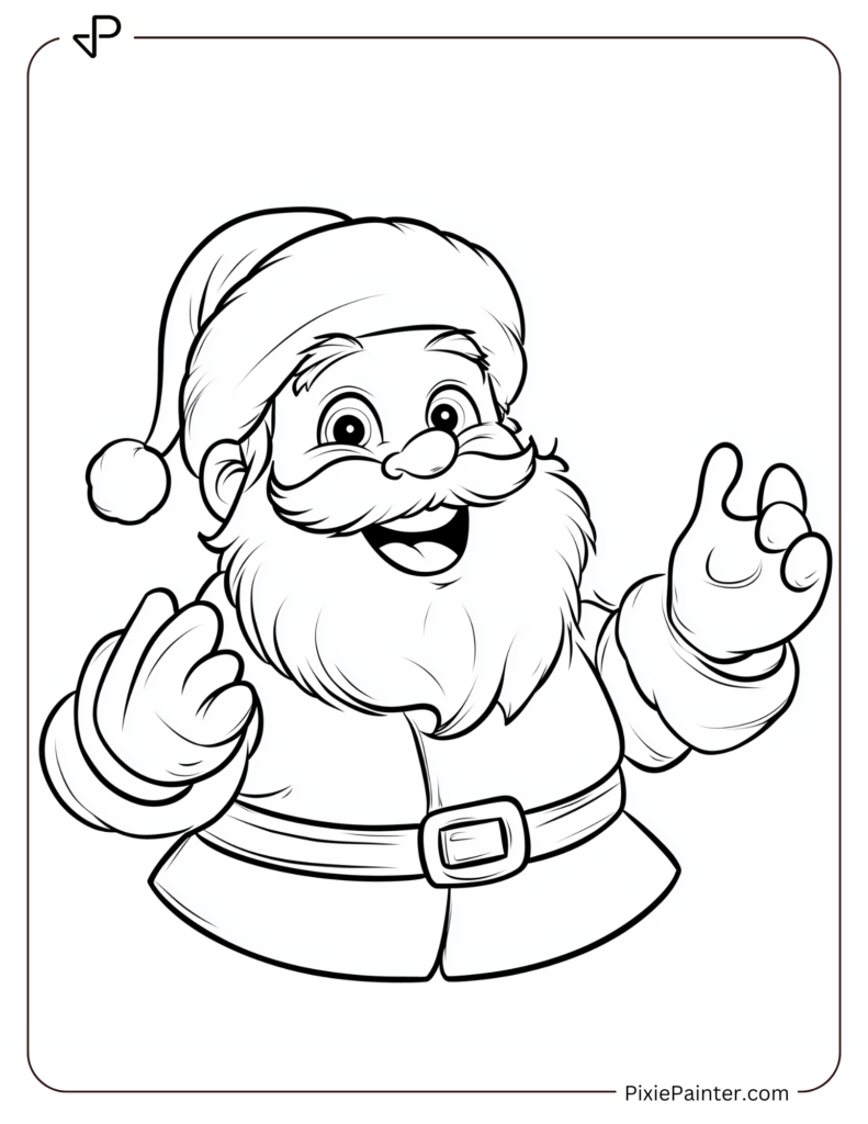 Santa Claus Coloring Pages-Santa With A Big Smile