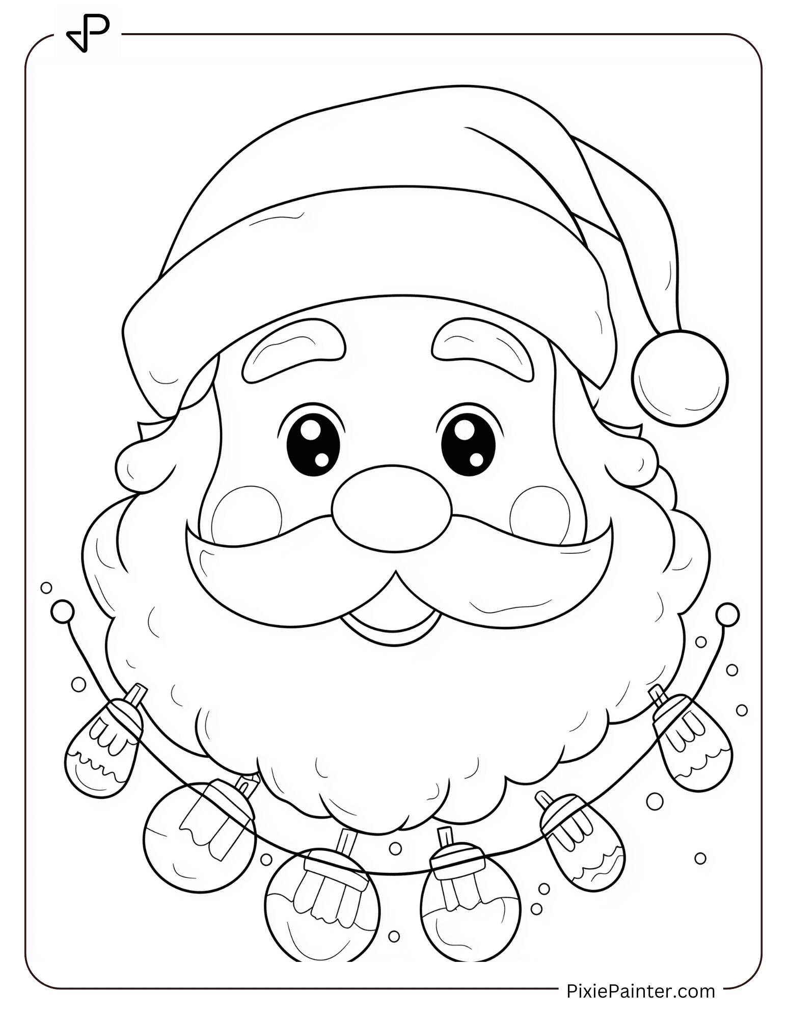 35 Santa Face Coloring Pages [Free PDFs]