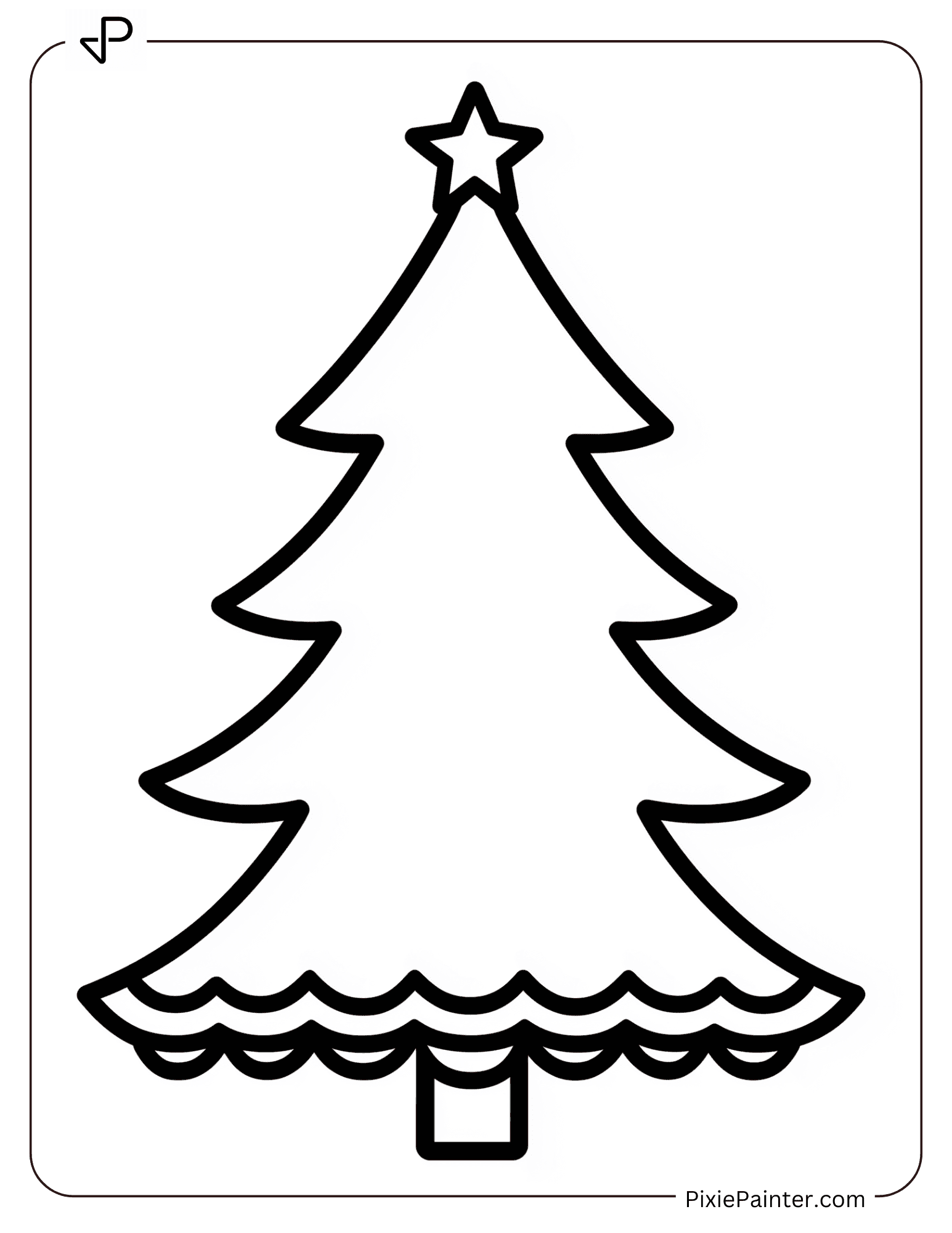 28 Blank Christmas Tree Coloring Pages [Free PDFs]
