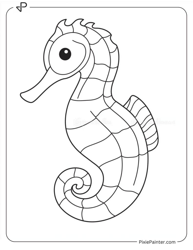 Simple Seahorse with Long Nose