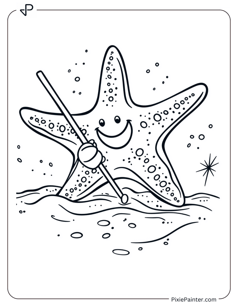 Starfish Drawing in the Sand