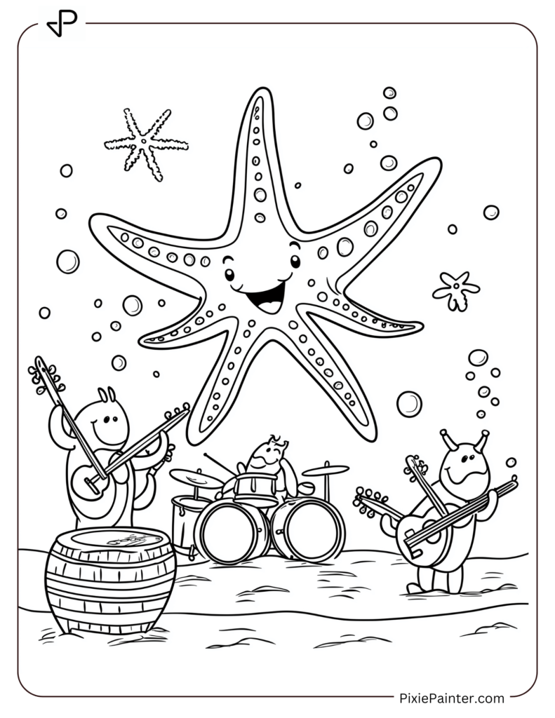 Starfish Playing Music