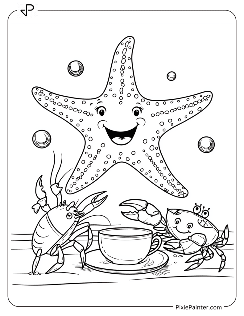 Starfish Tea Party with Crabs