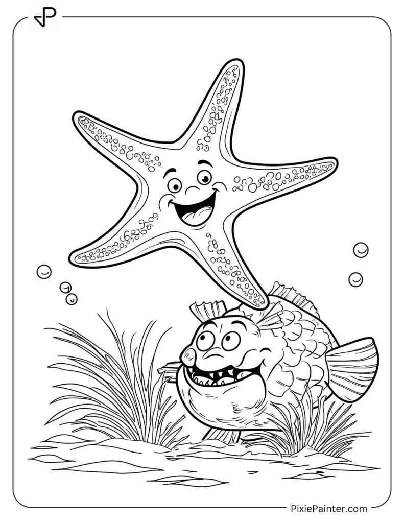 Starfish and Pufferfish Playing