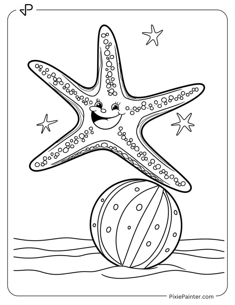 Starfish Playing with a Ball