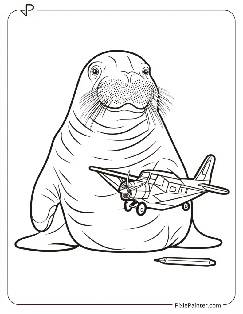 Walrus Playing With a Plane