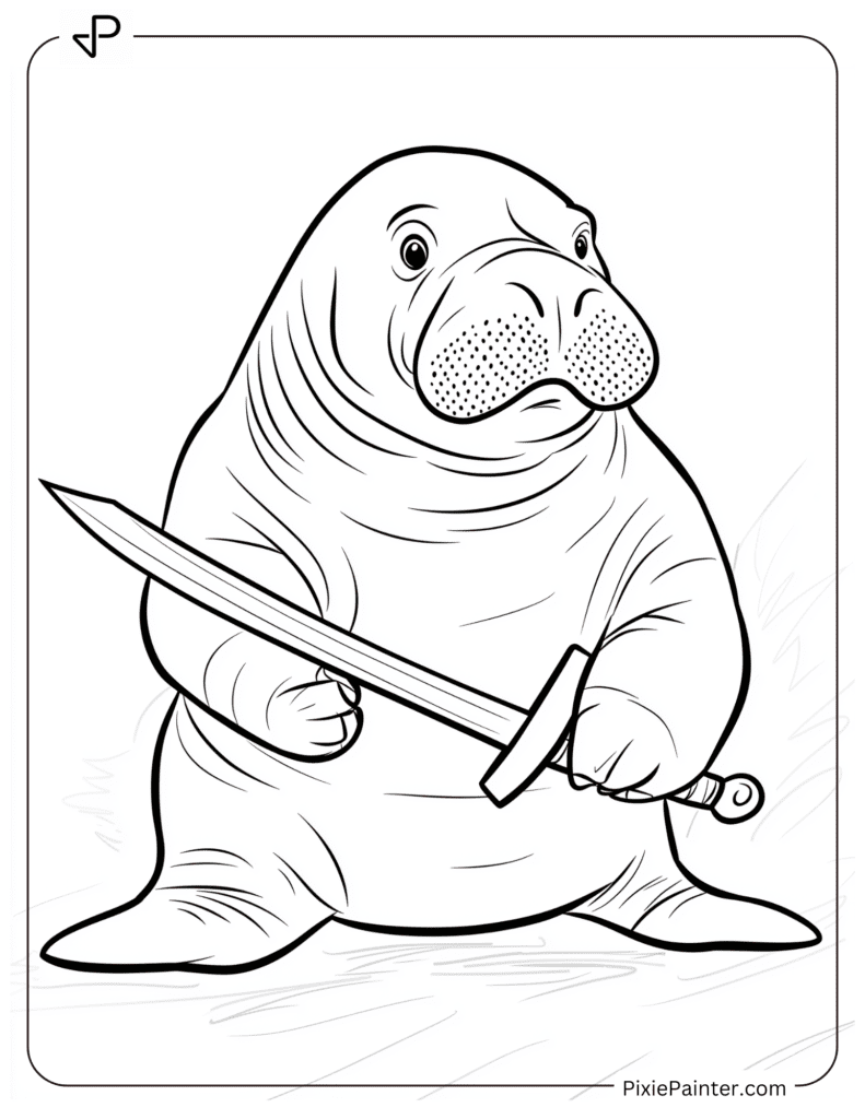 Walrus Playing With a Toy Sword