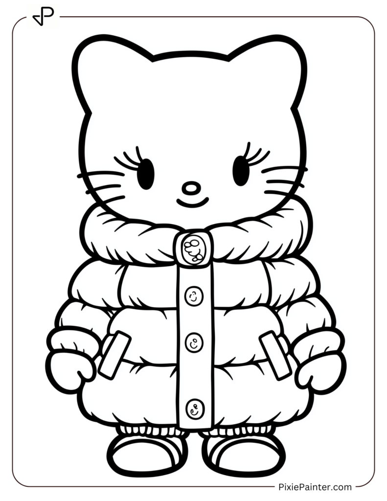 Hello Kitty in a Puffy Winter Coat