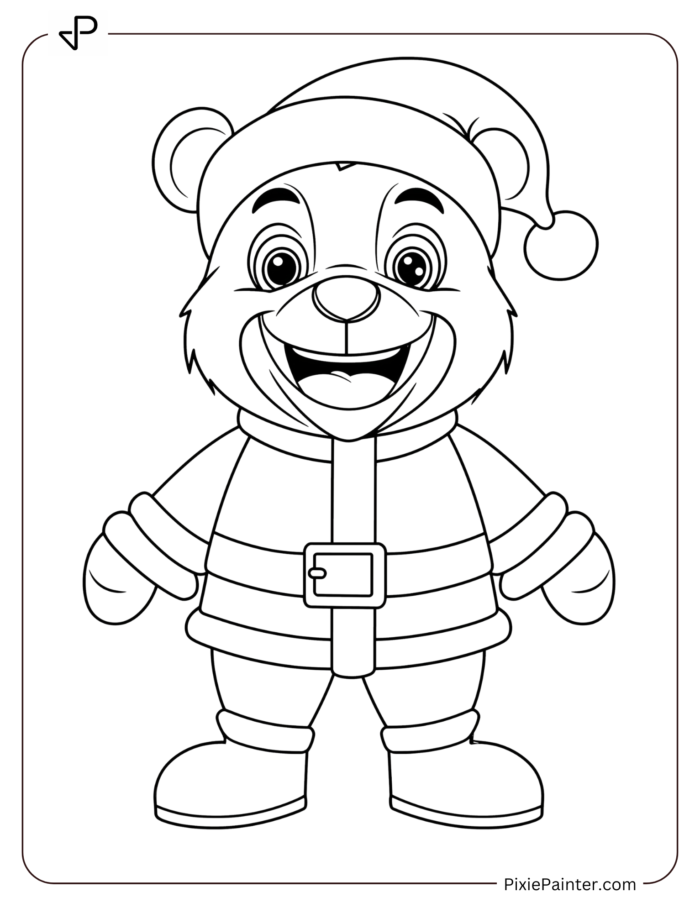 1. Cute Bear Dressed As Santa Claus