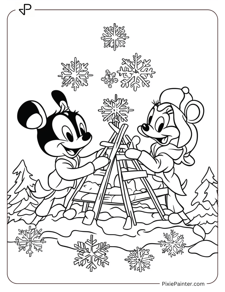 Chip 'n' Dale Gathering Snowflakes for a Snow Fort