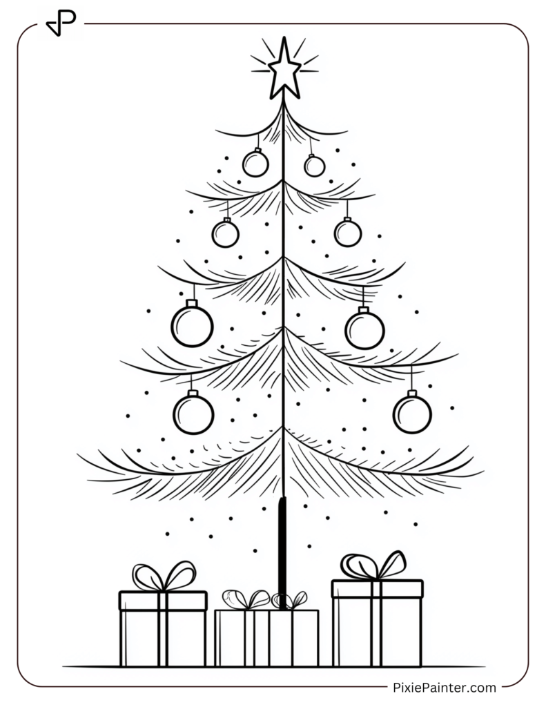 11. Simplistic Christmas Tree And Gifts