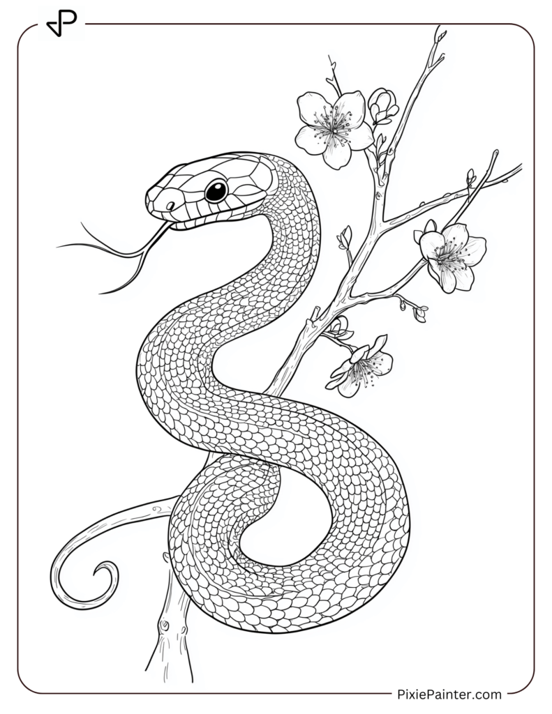 13. Snake Twirling Around Plum Blossoms