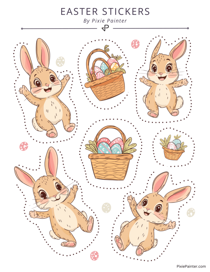 Bunny easter stickrs