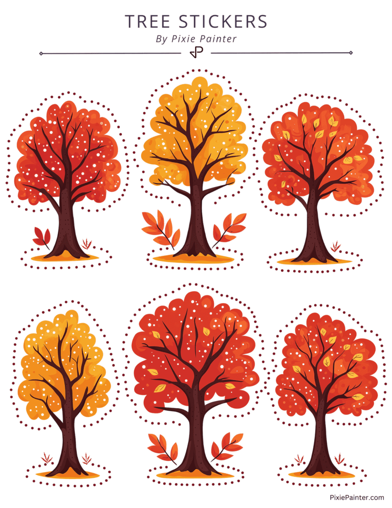 44 Printable Tree Sticker Sheets [220+ Stickers]