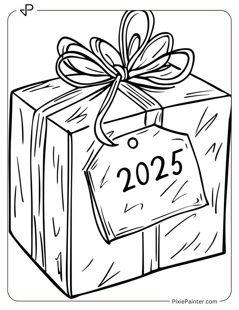 A Simple Gift Box With 2025 on the Tag