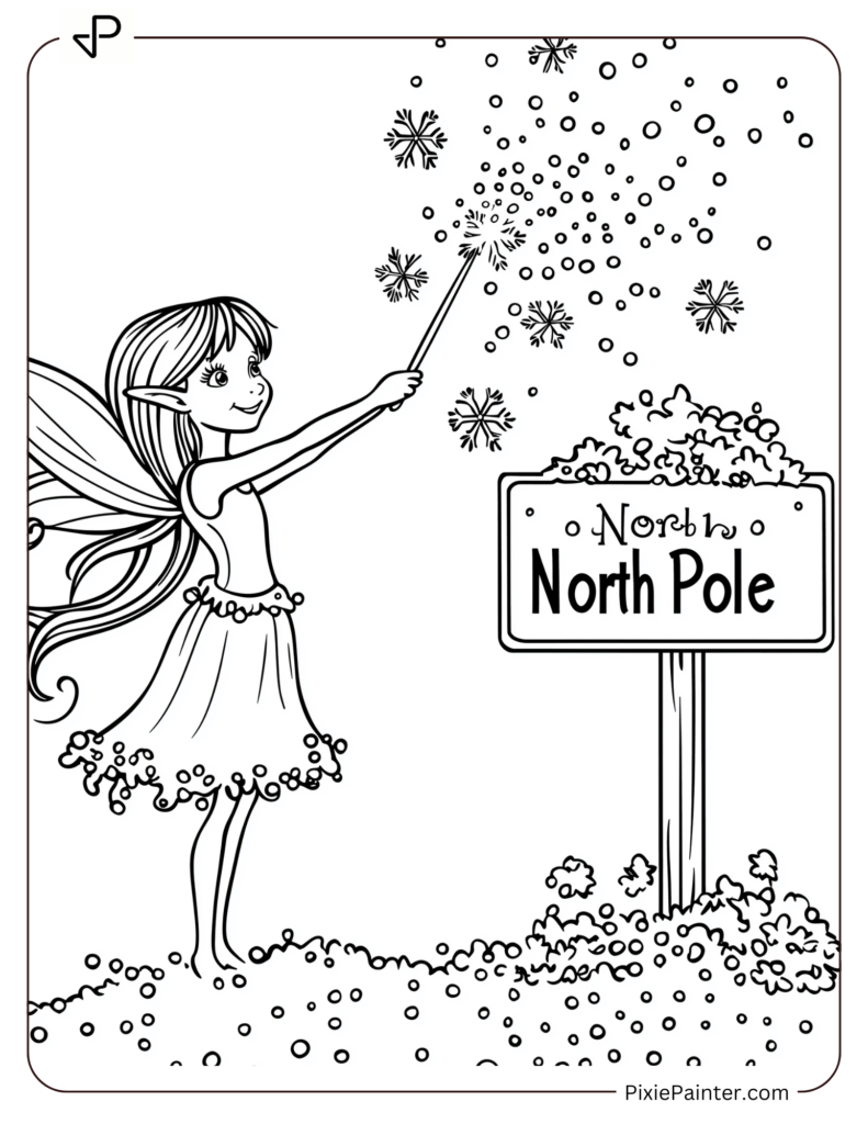 Fairy Sprinkling Snow Near North Pole