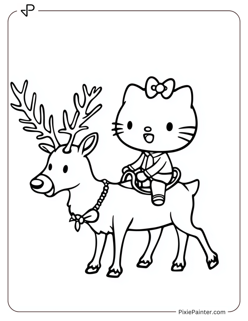 Hello Kitty Riding a Reindeer