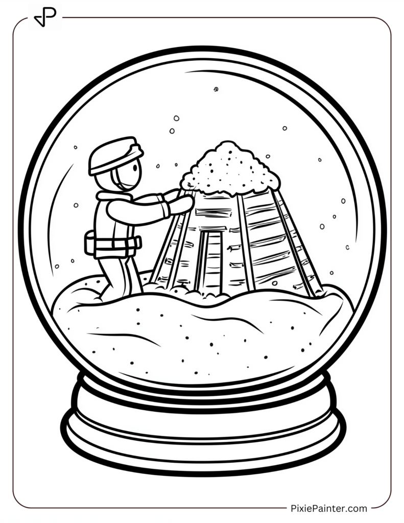 A Toy Soldier Building A Snow Fort Inside A Snow Globe