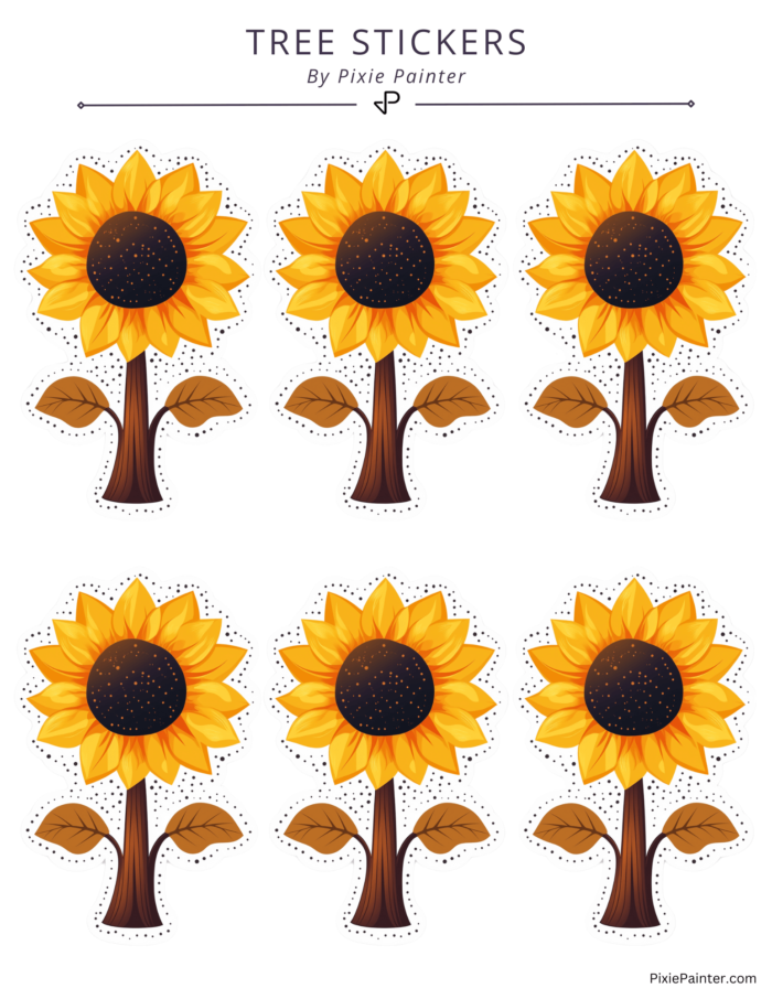 sunflower sticker sheet