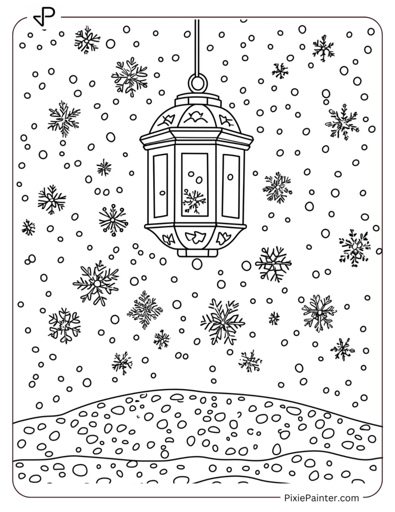 20. Floating Lantern Releasing Winter Snowflakes