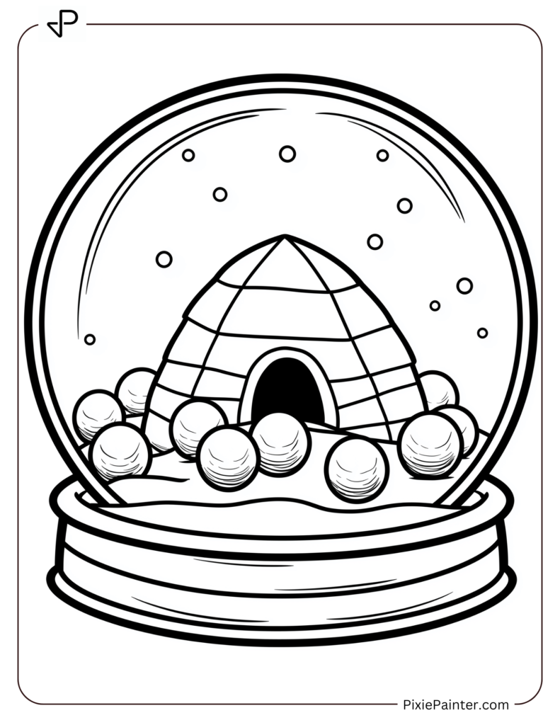 A Tiny Igloo With Snowballs Stacked Beside It Inside A Snow Globe