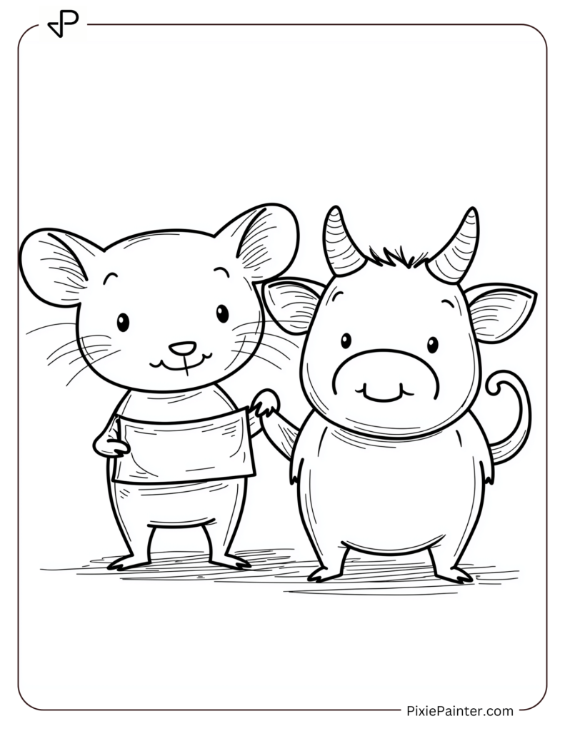 23. Rat And Ox Sharing Lunar Blessings