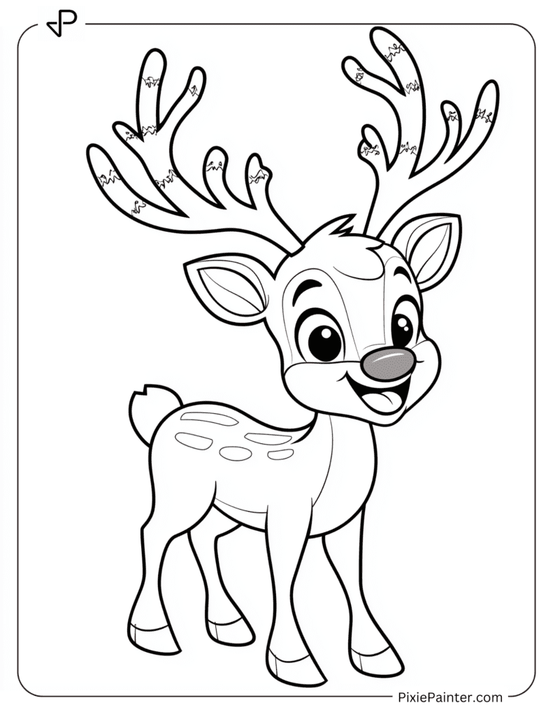 Playful Reindeer with Festive Antlers