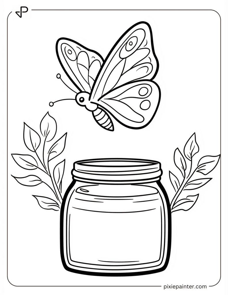 A Butterfly Flying Over a Jar