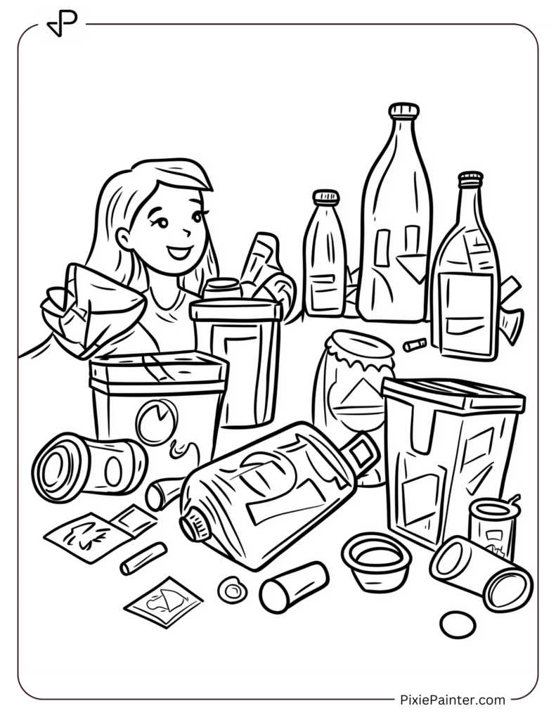 A Recycling-Themed Scene Celebrating National Hobby Month