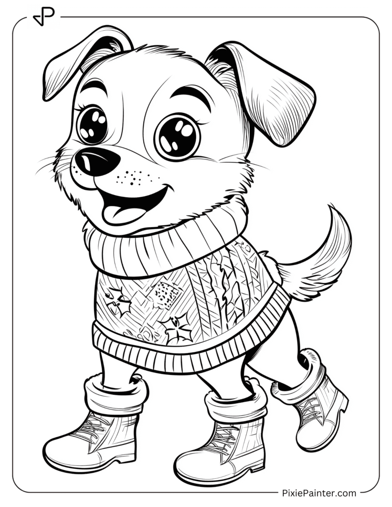 Joyful Dog in Winter Sweater