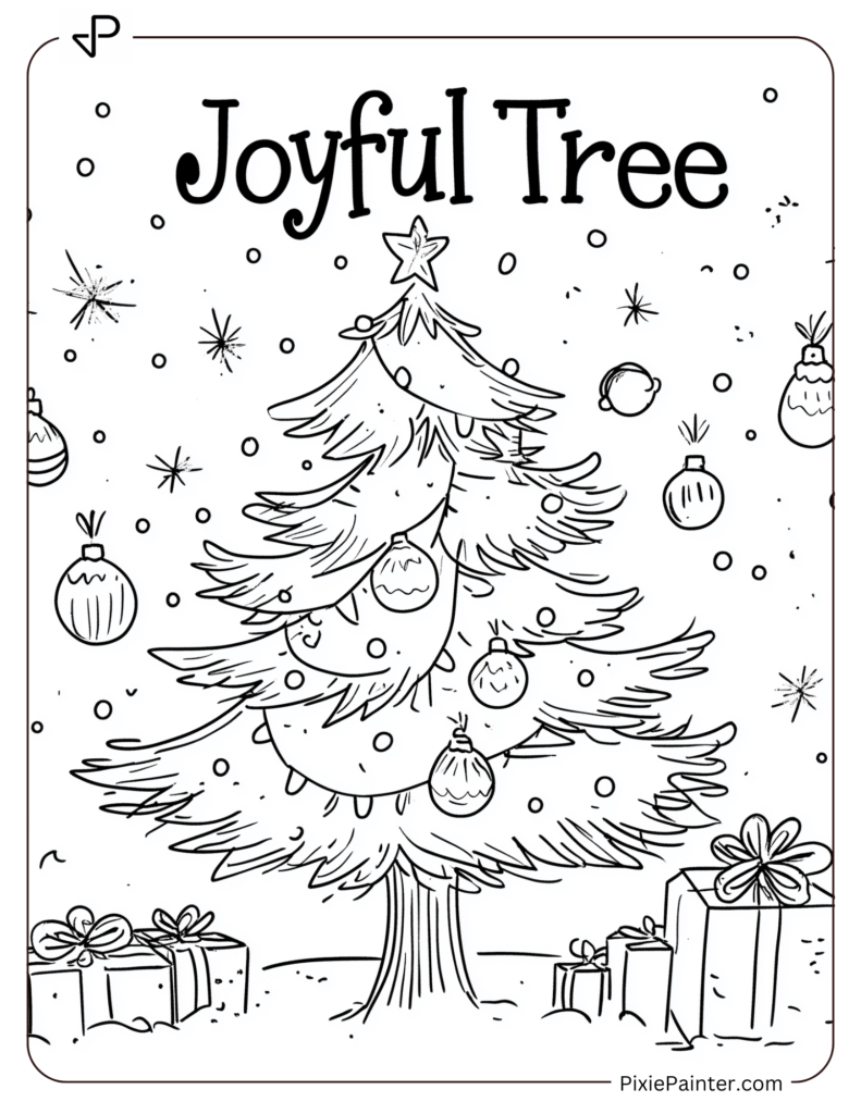 29. Joyful Christmas Tree with Cute Presents