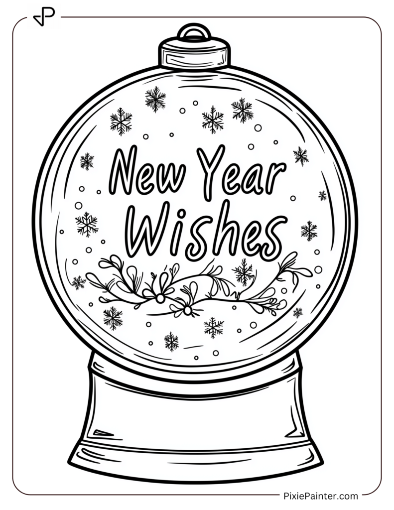 A Snow Globe With "New Year Wishes" Inside