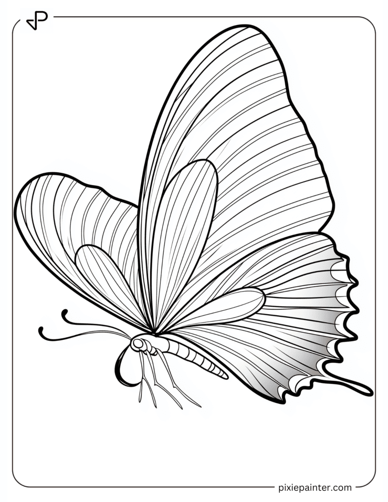 A Butterfly with Symmetrical Wings Fluttering in the Air