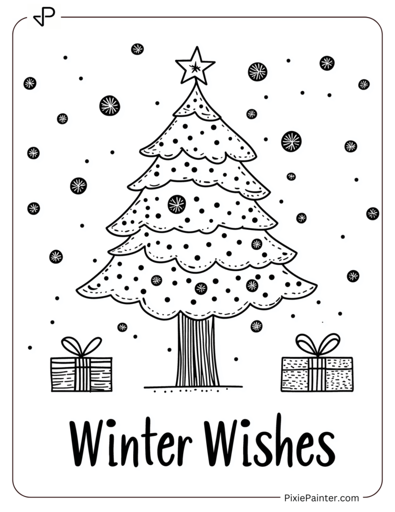 30. Winter Wishes Card Resembling Christmas Tree