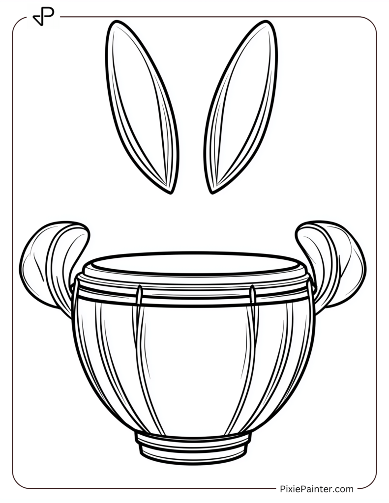 Small Hand Drum With Rabbit Ears