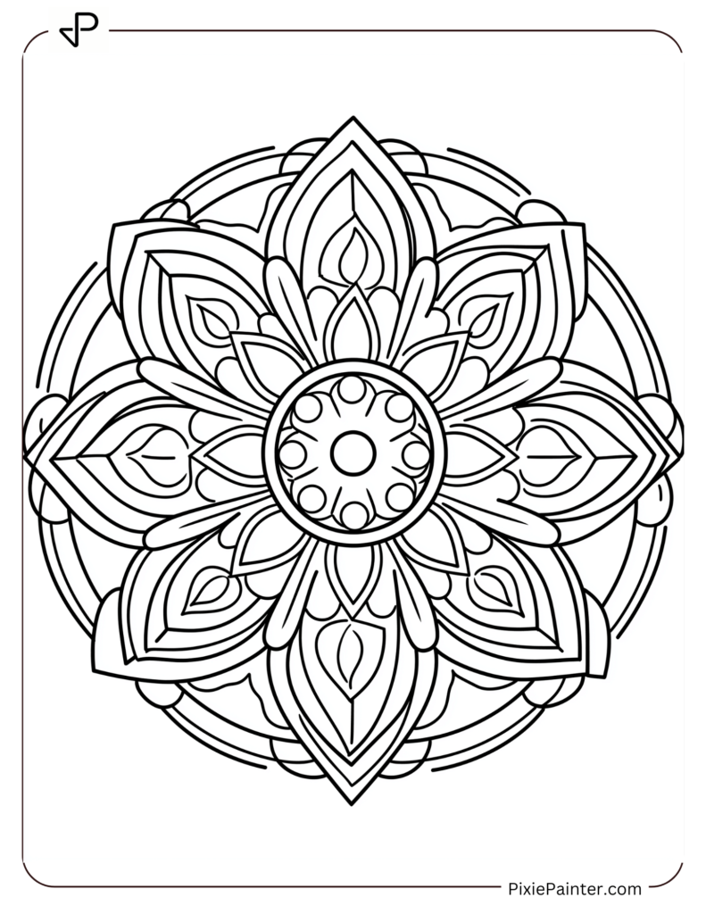 Chinese New Year Coloring Page Where A Symmetrical Mandala Inspired By Chinese Art And Patterns