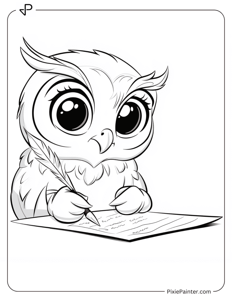 Owl Writing A Letter