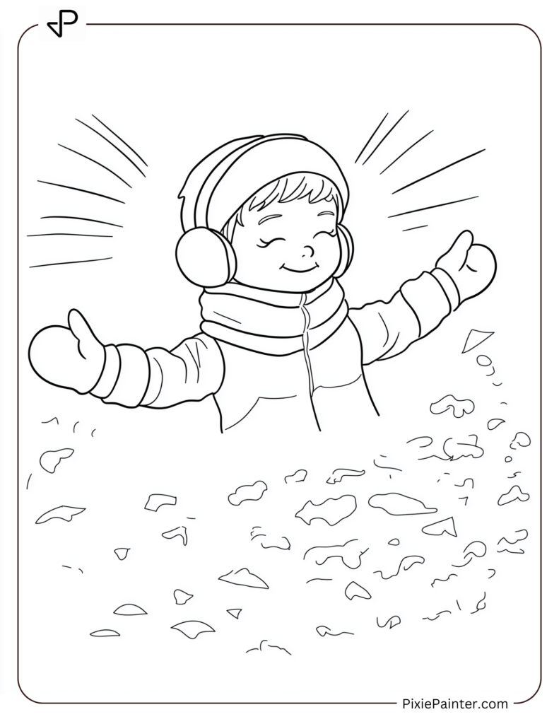 A Child Bundled Up In Earmuffs And Mittens For The Cold