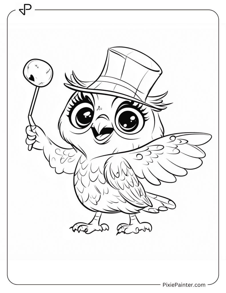 Owl Wearing A Magicians Hat